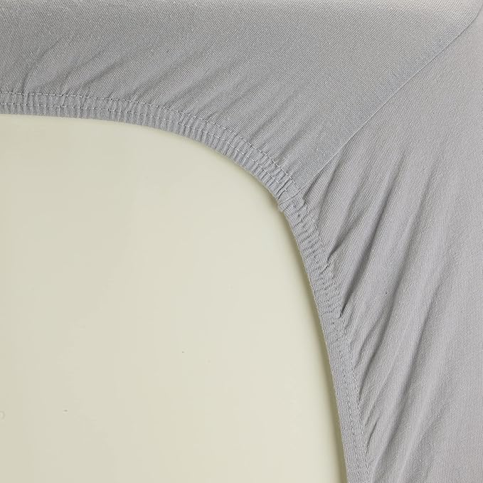 2 Pack Fitted Crib Sheets for Boys in 100% Jersey Knit Cotton – Blue and Yellow Precious Moments Design Plus Solid Gray Boy’s Crib Mattress Sheets by Everyday Kids