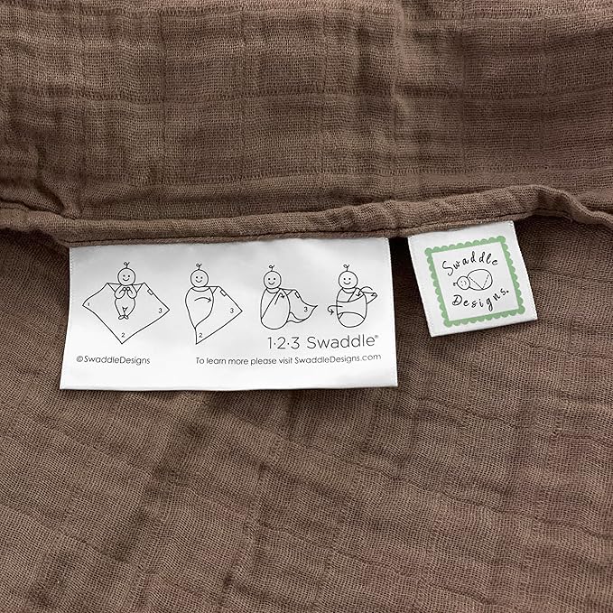 SwaddleDesigns Cotton Muslin Swaddle Blanket, Receiving Blanket for Baby Boys & Girls, Best Registry Gift, 46x46 inches, Fawn