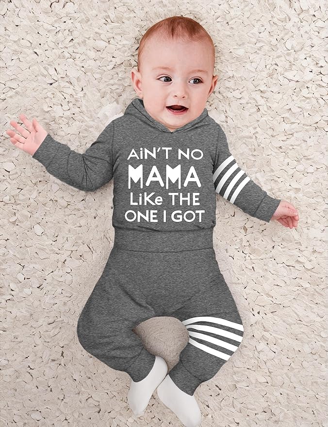 Fommy Newborn Baby Boy Clothes Plaid Letter Print Long Sleeve Hoodies + Long Pants 2PCS Fall Winter Outfits Set