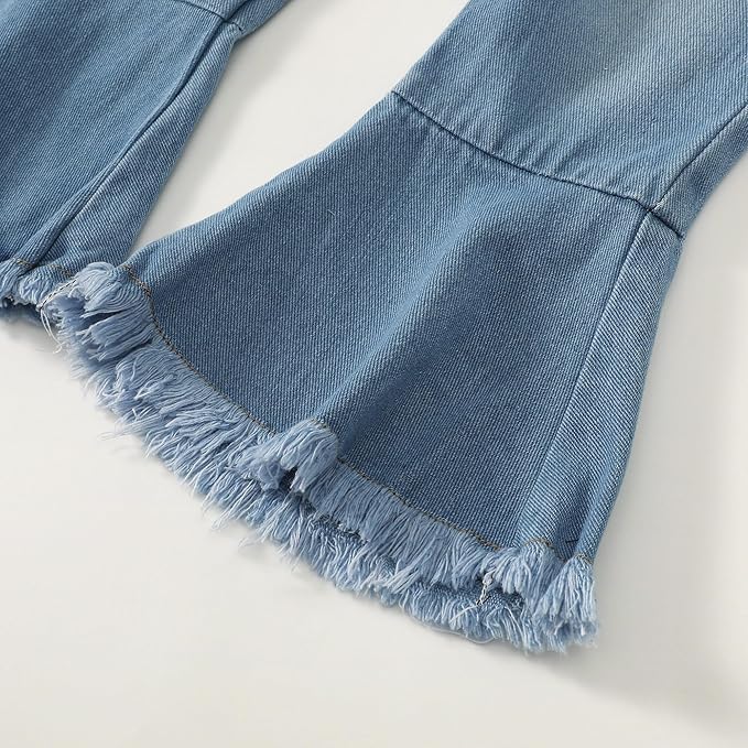 Mioglrie Toddler Girl Clothes Little Girl Denims Outfits Jeans Pants Set Little Baby Toddler Baby Clothes for Girl