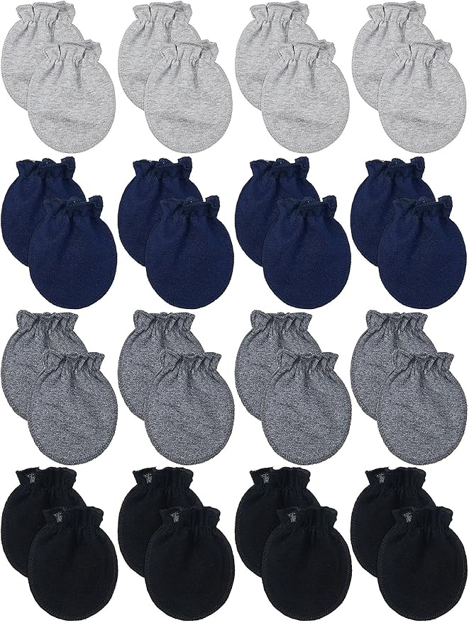 16 Pairs Newborn Baby Cotton Mittens No Scratch Gloves Unisex Newborn Mittens for baby Boys Girls 0-6 Months
