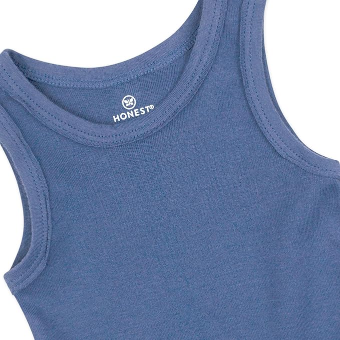 HonestBaby Sleeveless Muscle T-Shirts 100% Organic Cotton for Infant Baby and Toddler Boys, Girls