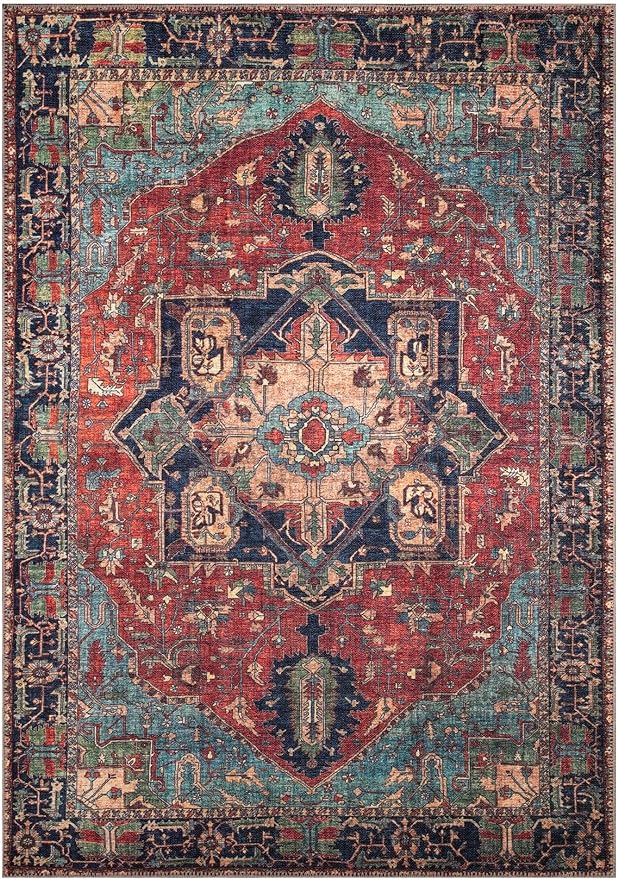 Keen Home Design 3x5 Rug - Machine Washable Entry Rug with Non-Slip Backing, Ideal for Enteryway, Kitchen, Bathroom, Laundry Room - Vintage, Easy Clean, Durable, Low Pile Rug - (3' x 5')