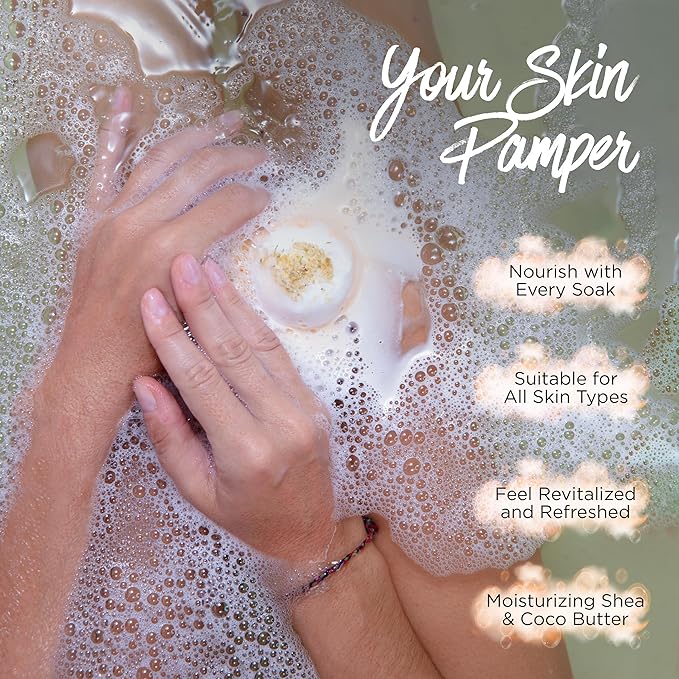 EvolutionUSA Inspire Bath Bombs for Women, 12 Gorgerous Flower Bath Bombs Topped with Dried Flowers, Luxurious Mother's Day Gift Set, Brithday Gift, Easter Gift or for Creating Lush Self Care Moment