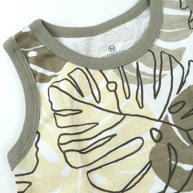 HonestBaby Sleeveless Muscle T-Shirts 100% Organic Cotton for Infant Baby and Toddler Boys, Girls