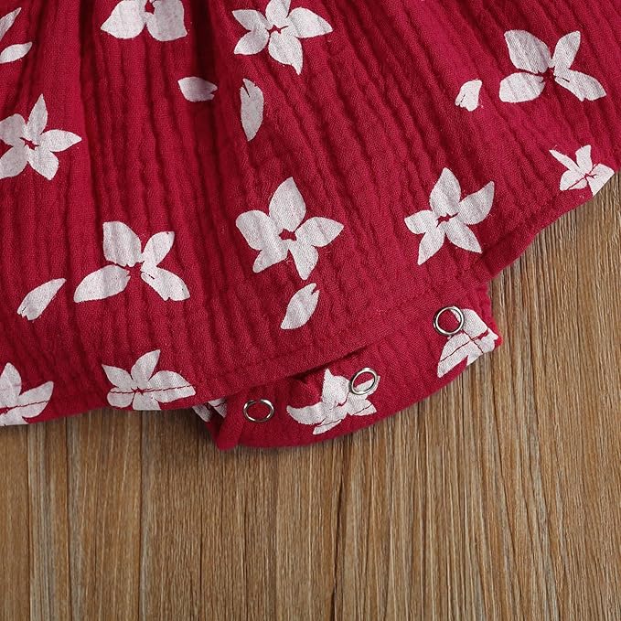 Baby Girls Floral Cotton Leotard Romper Newborn Daisy Playsuits Ruffled Sleeve Onesie Infant Jumpsuit Clothes Headband