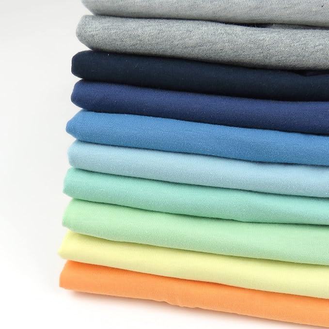 HonestBaby 10-Pack Long Sleeve T Shirts 100% Organic Cotton for Toddler, Boys, Girls