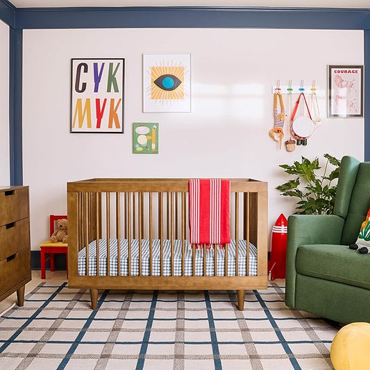 DaVinci Marley 3-in-1 Convertible Baby Crib - GREENGUARD Gold Certified Convertible Crib to Toddler Bed & Daybed - Wooden Baby Bed with 4 Adjustable Mattress Heights - Easy to Assemble - Walnut