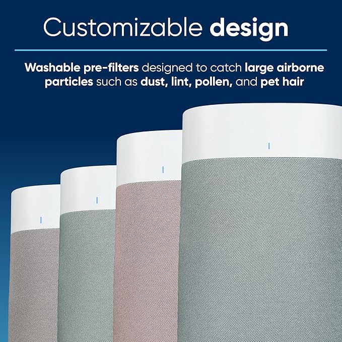 BLUEAIR Air Purifiers for Large Rooms, Cleans 3,048 Sqft In One Hour, HEPASilent Smart Air Cleaner For Home, Pets, Allergies, Virus, Dust, Mold, Smoke - Blue Pure 211i Max