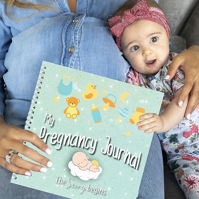 My Belly Book - Pregnancy Journal and Baby Memory Book with Stickers - Baby's Scrapbook and Photo Album - Pregnancy Journals for First Time Moms - Pregnancy Journal Memory Book