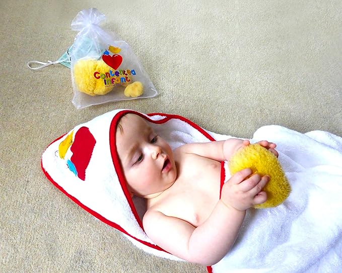 Real Sea Sponges for Babies - 6 Pk Bath Care Set, Gentle, Kind on Skin, for Bathing Washing Body Eyes, Ears Nose, Also for Newborn Toddler Kids; Baby Shower Spa Gift by Contented Infant®