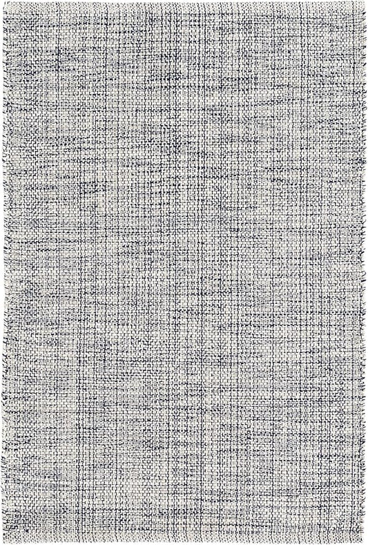 Dash & Albert Marled Indigo Handwoven Cotton 7.5 X 9.5 Feet, Blue Geometric Pattern