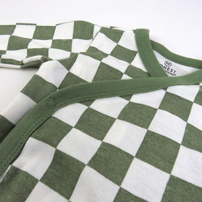 HonestBaby unisex-baby 3-pack Long Sleeve Side-snap Kimono Bodysuits Organic Cotton for Infant Baby Boys, Girls, Unisex