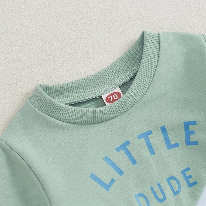 Kupretty Toddler Baby Boy Fall Winter Clothes Color Block Long Sleeve Sweatshirt Pullover Tops + Joggers Pants Outfit Set