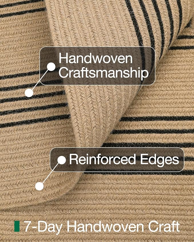 LUMI Jute Area Rug 5x8 for Living Room, Natural Handwoven Rugs Non Slip, Farmhouse Braided Carpets No Shedding for High Traffic, Dining Room, Indoor, Outdoor, Patio