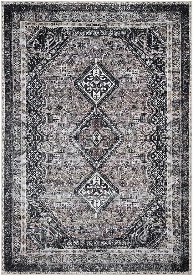 Keen Home Design 10x14 Rug - Machine Washable Area Rug with Non-Slip Backing, Ideal for Living Room, Dining Room, Bedroom - Vintage, Easy Clean, Durable, Low Pile Rug - (9'7" x 14')