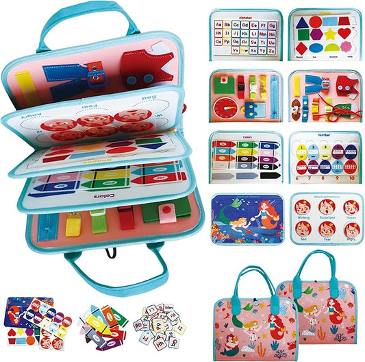 Felt Interactive Book Toddler Busy Book Learning Toys for 3+ Years Old Children Busy Board for Children with Autism - Ocean Mermaid