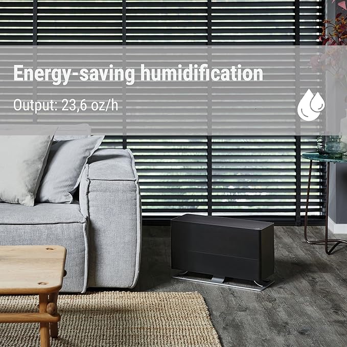 Stadler Form humidifier Oskar big, energy-saving humidifier for rooms up to 1077 square feet, evaporator with automatic switch-off, dimmable LEDs, very quiet, white