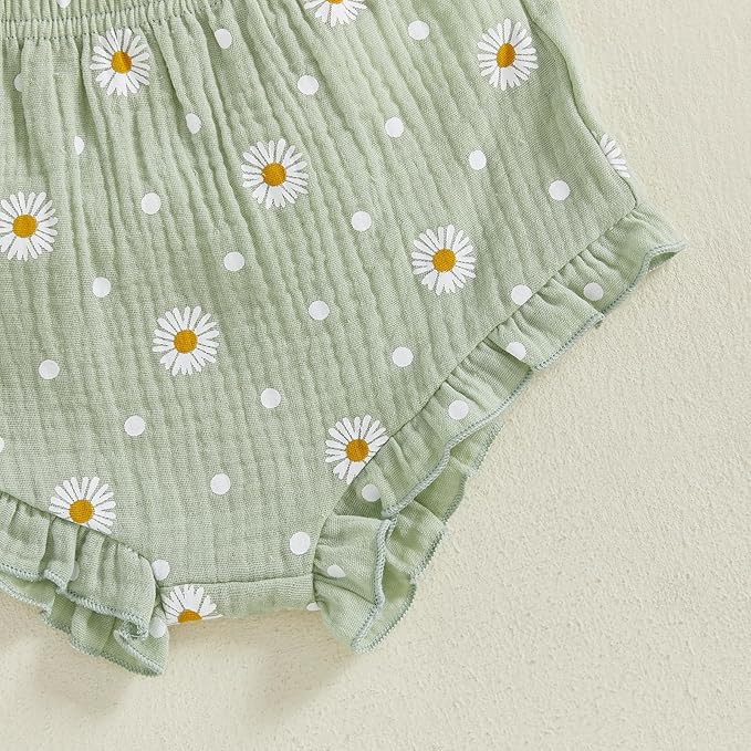 Kaipiclos Cherry Baby Outfit Newborn Infant Girl Clothes Rib Knit Romper & Shorts Waffled Baby Clothes for Girls 0 3 6 12 18M