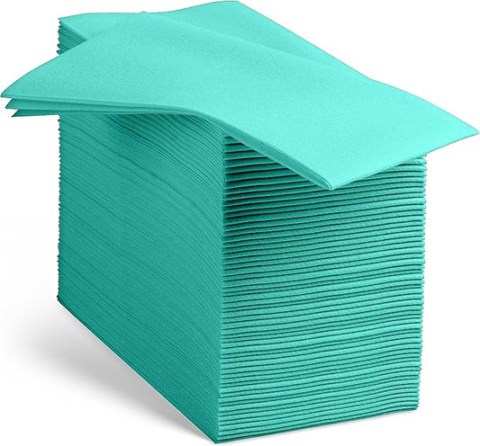 Linen-Feel Bright Green Paper Napkins - Decortive Cloth-Like Disposable Dinner Napkins - Soft And Absorbent. For Kitchen, Party, Wedding, Bathroom Or Any Occasion. (Pack of 100)