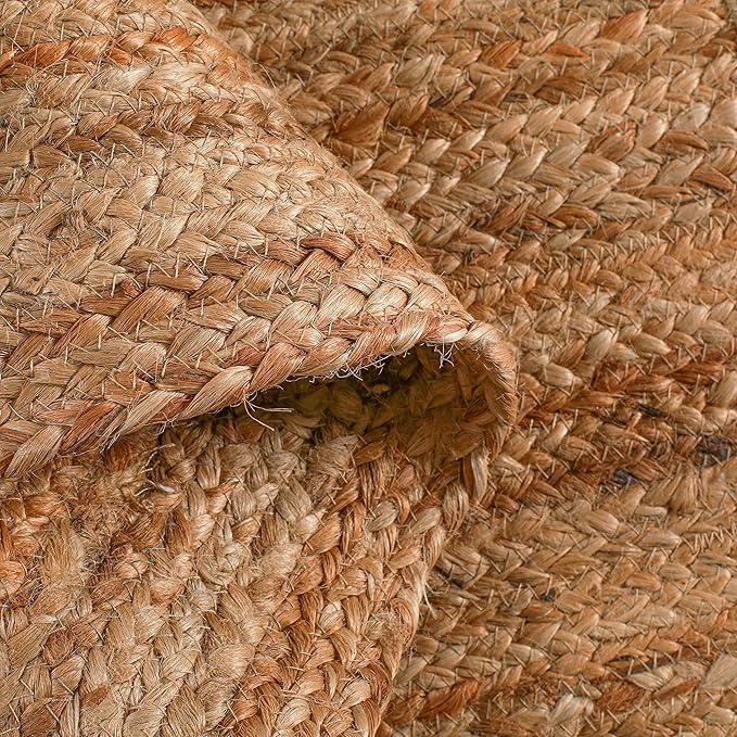 Hausattire Hand Woven Jute Braided Rug, 2'x6' – Natural, Reversible Boho Entry Area Rugs for Kitchen, Living Room I Farmhouse Indoor Outdoor Decorative Floor Rug, 24x72 Inches