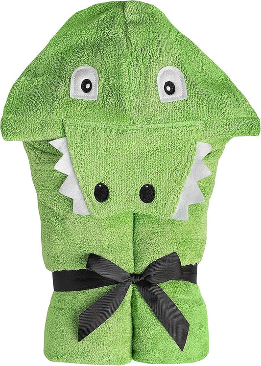Hooded Baby Towel for Kids 2-8 | Large 100% Cotton Baby Towel for Boys or Girls | Unisex Cute Alligator Bath Towels for Babies and Toddlers in Green