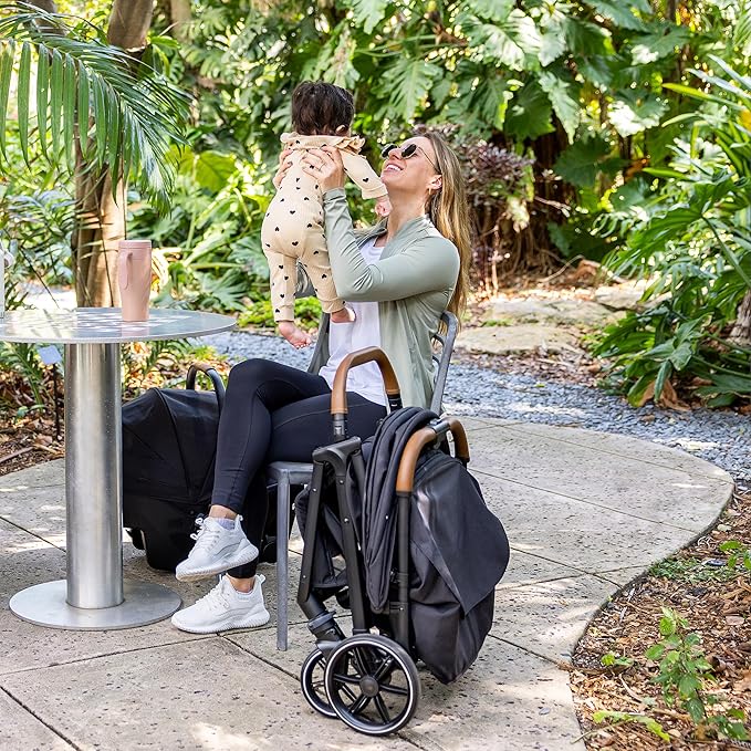 Joie Nutmeg Compact Stroller – Lightweight and Compact Stroller with One-Hand Fold (Shale)