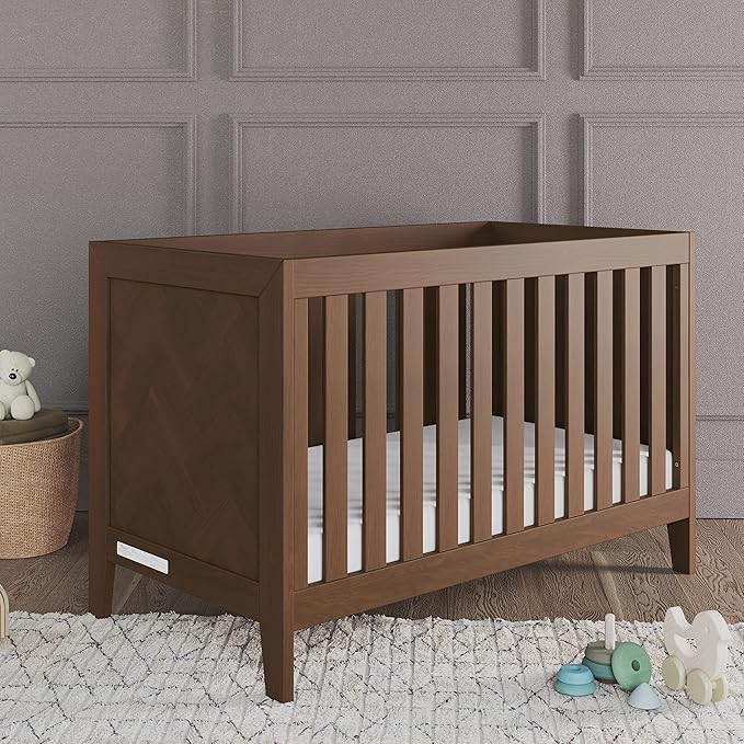 Child Craft Kieran 3 in 1 Convertible Crib, Baby Crib Converts to Day Bed, Toddler Bed, 3 Adjustable Mattress Positions, Non-Toxic, Baby Safe Finish (Toasted Chestnut)