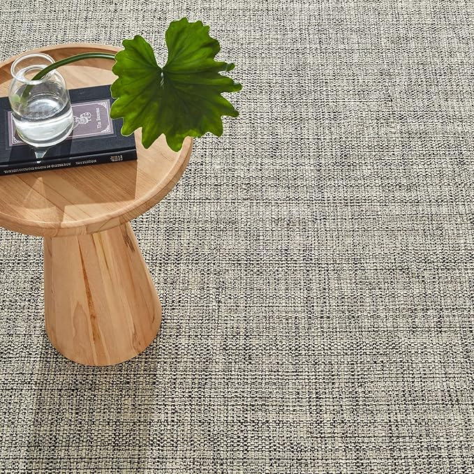 Dash and Albert Marled Cotton Area Rug - 2.5' x 8' Runner Black Solid Handwoven Accent Rug - Durable, Lightweight, High Traffic Areas Hallway, Stairs, Bedroom