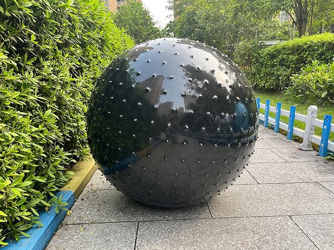 Large Sensory Massage Ball for Kids, 33.5" 85CM Bouncy Exercise Ball, Big Inflatable Toys with Tactile Spikes, Outdoor Giant Yoga Balls, Large Beach Ball (1 Black)