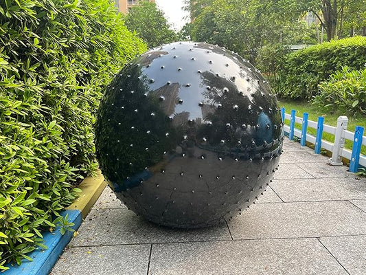 Large Sensory Massage Ball for Kids, 33.5" 85CM Bouncy Exercise Ball, Big Inflatable Toys with Tactile Spikes, Outdoor Giant Yoga Balls, Large Beach Ball (1 Black)