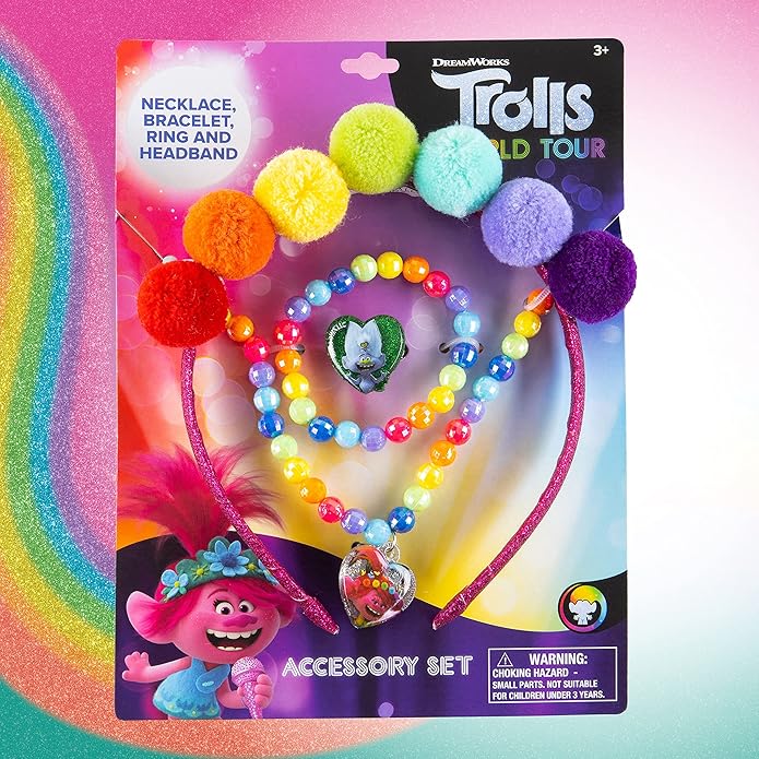 LUV HER Headbands for Girls - Kids Jewelry for Girls - Dress Up Set All in one Giftable Box - Headband - Play Jewelry Set - 4pc (Toddler Headband, Necklace, Dress Up Bracelet, Ring) Ages 3+